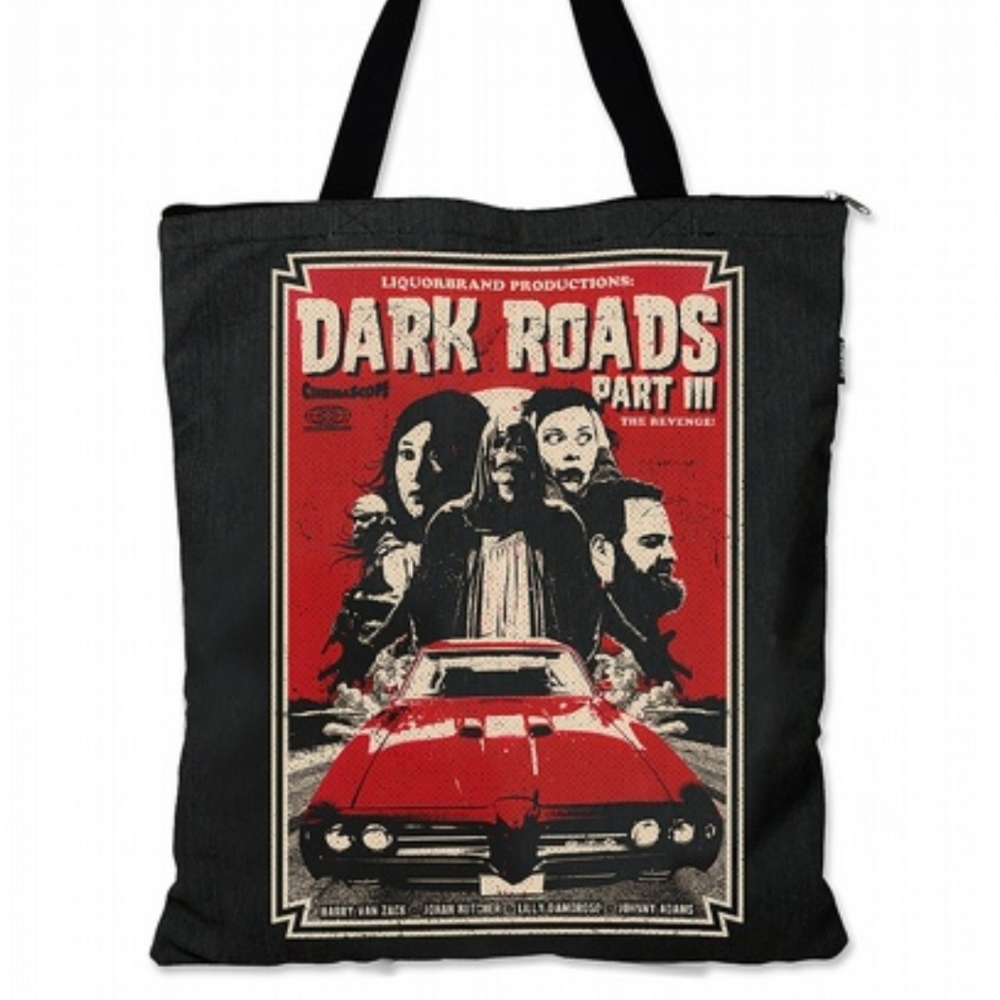Liquor Brand Dark Roads Tote Bag Biker Rockabilly